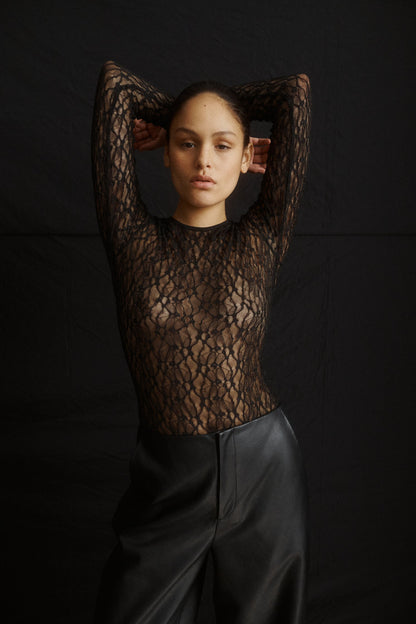 One Of Others | Leo Lace Bodysuit - Black