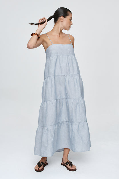 Marle | Ophelia Dress - Bleu Stripe