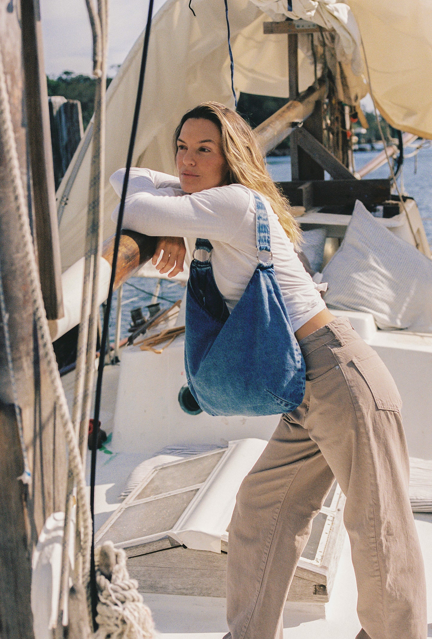 Outland Denim | Olive Mid Slouchy Wide Jean - Mushroom