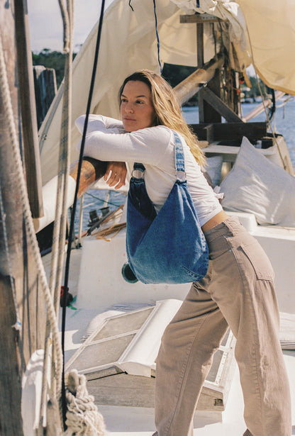 Outland Denim | Olive Mid Slouchy Wide Jean - Mushroom