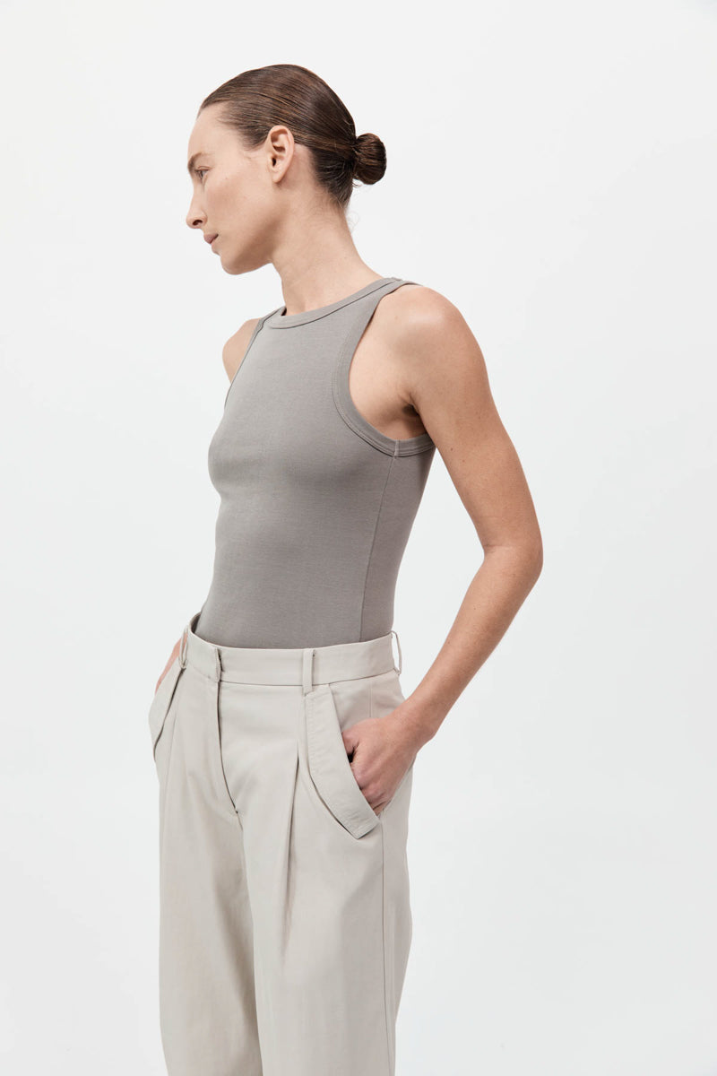 St Agni | Organic Cotton Bateau Tank - Slate