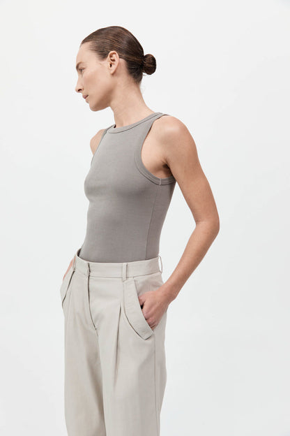 St Agni | Organic Cotton Bateau Tank - Slate