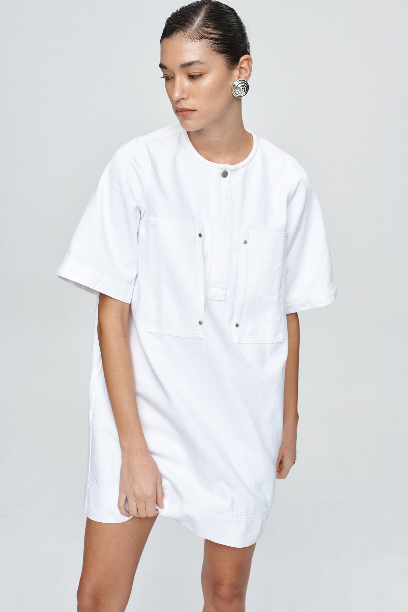 Marle | Patch Pocket Dress - Blanc