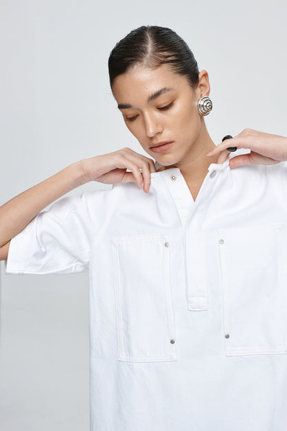 Marle | Patch Pocket Dress - Blanc