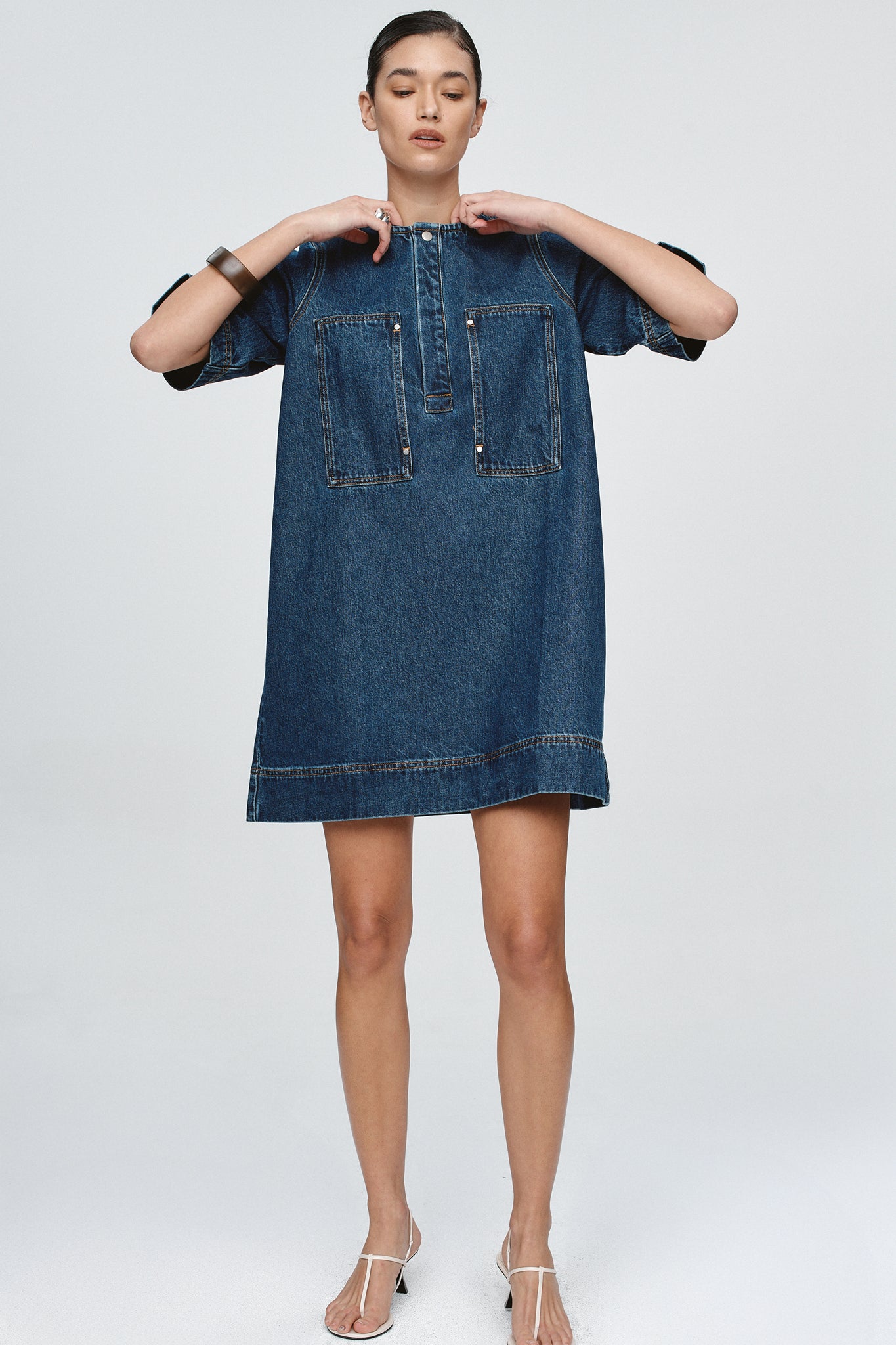 Marle | Patch Pocket Dress - Classic Blue