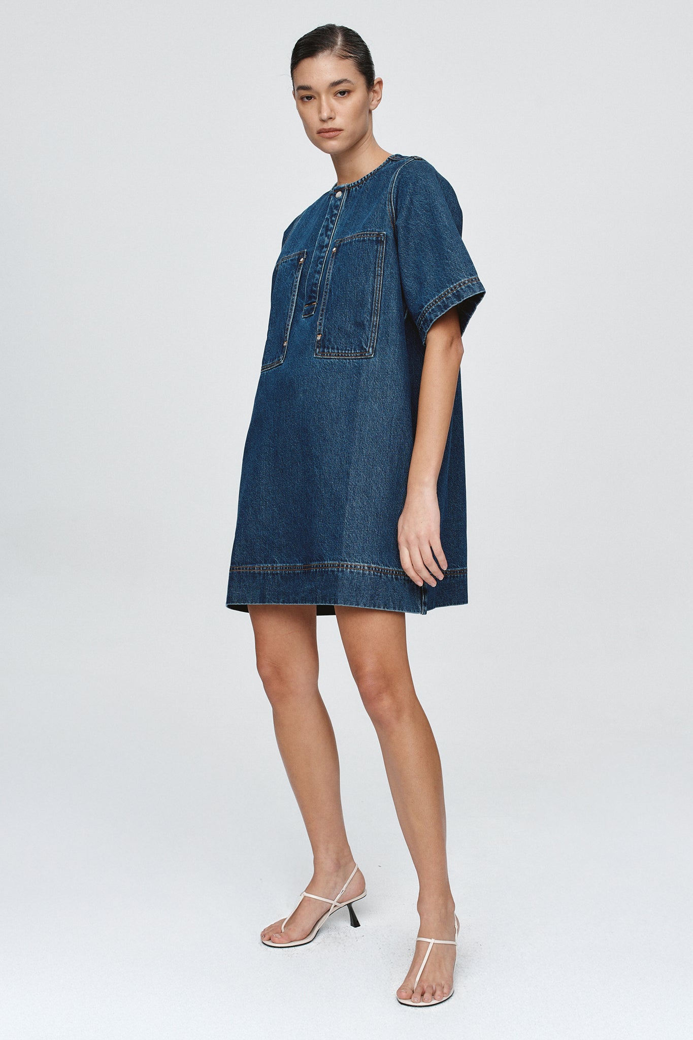 Marle | Patch Pocket Dress - Classic Blue