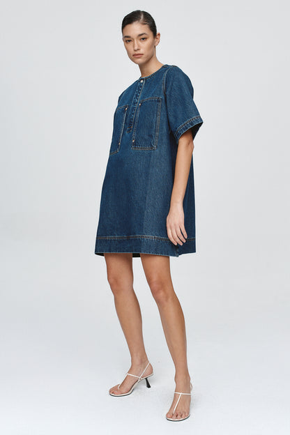 Marle | Patch Pocket Dress - Classic Blue