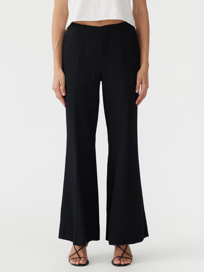Bassike | Viscose Twill Flared Pant - Black