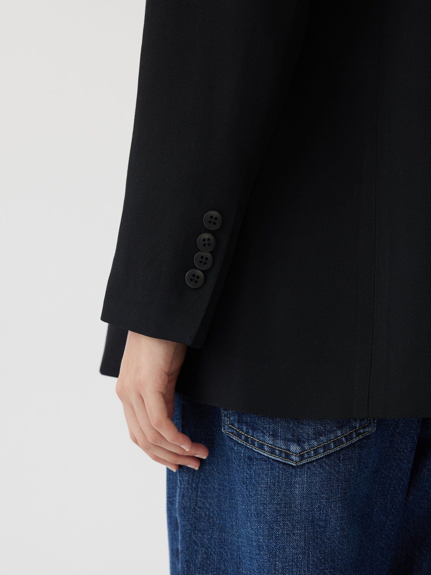Bassike | Twill Double Breasted Blazer - Black