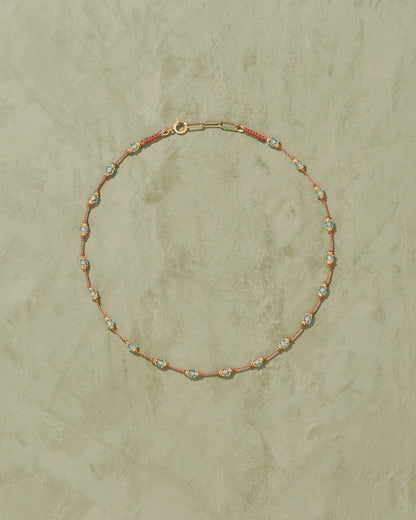 Tityaravy | Peony Necklace - Blue Topaz