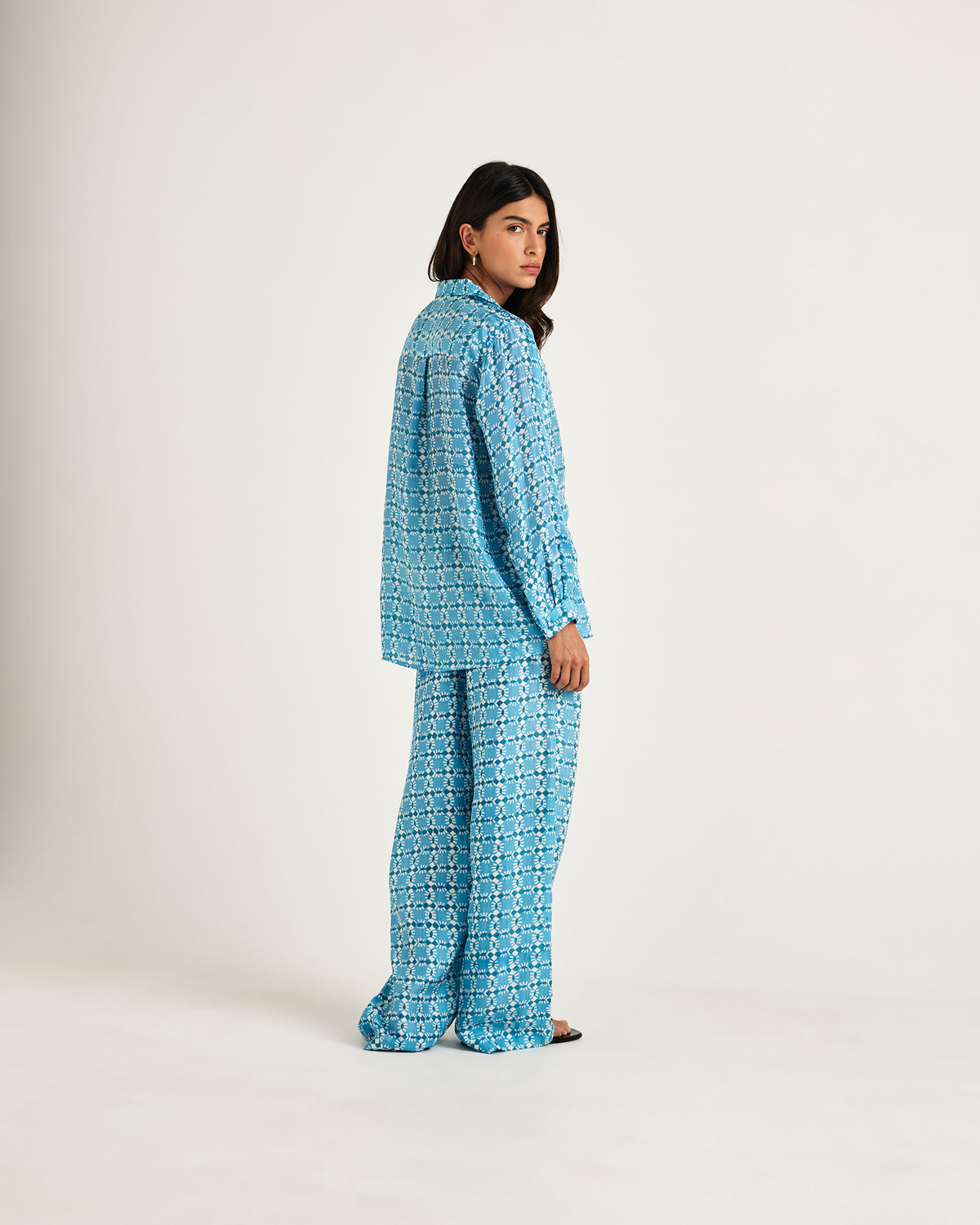 Chameli | Empress Long Sleeve Shirt - Blue Nazar