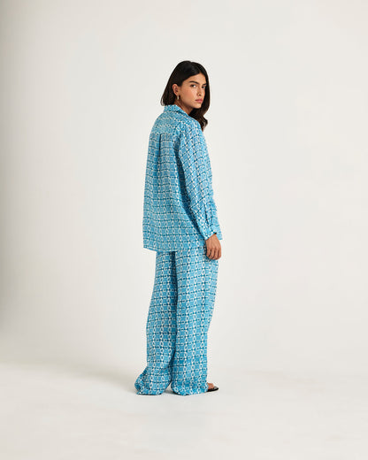 Chameli | Empress Long Sleeve Shirt - Blue Nazar