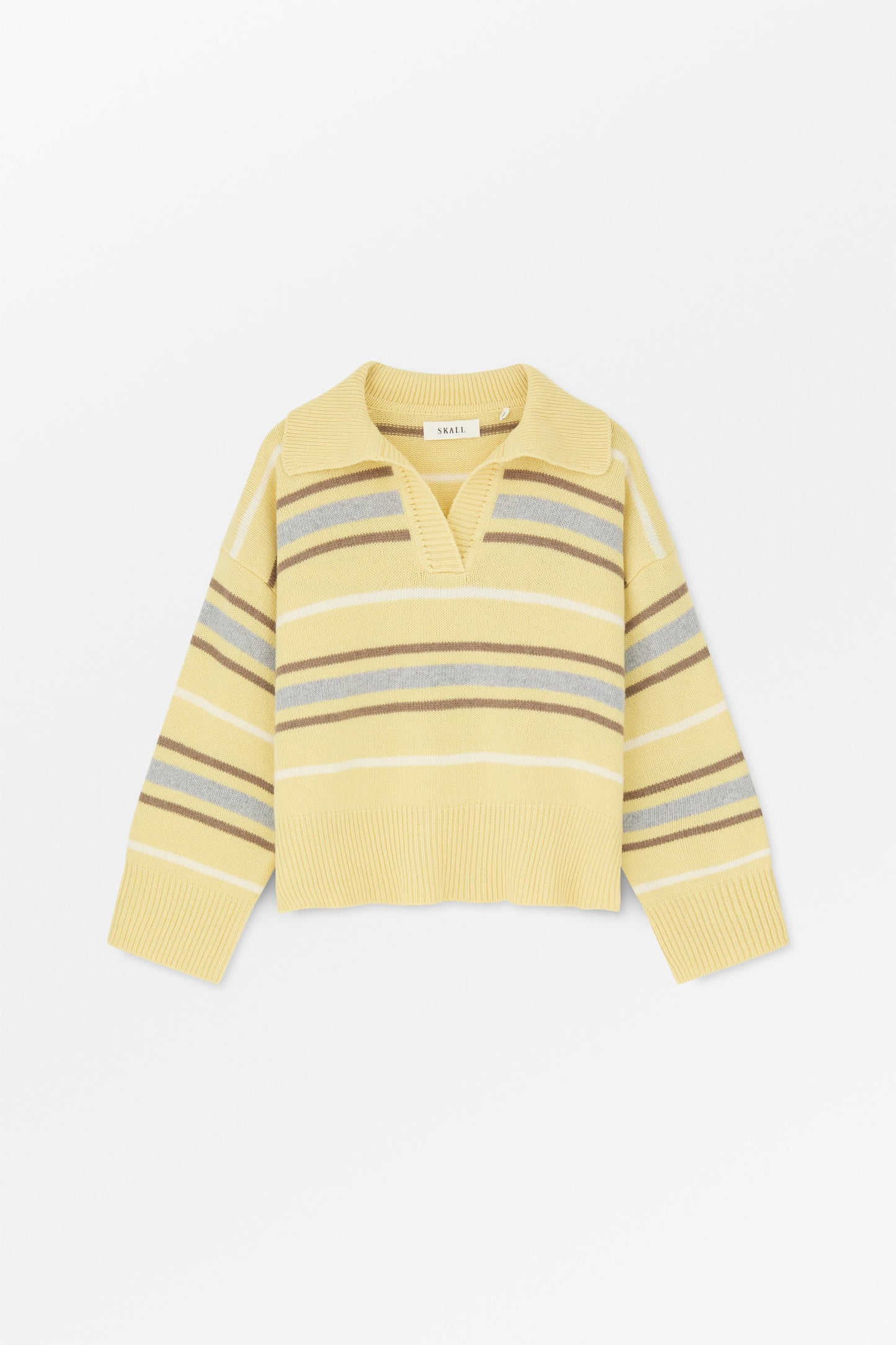 Skall Studio | Paul V Neck Jumper - Yellow/Grey