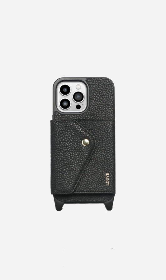 Louve | Zoe Black Leather Case IPhone