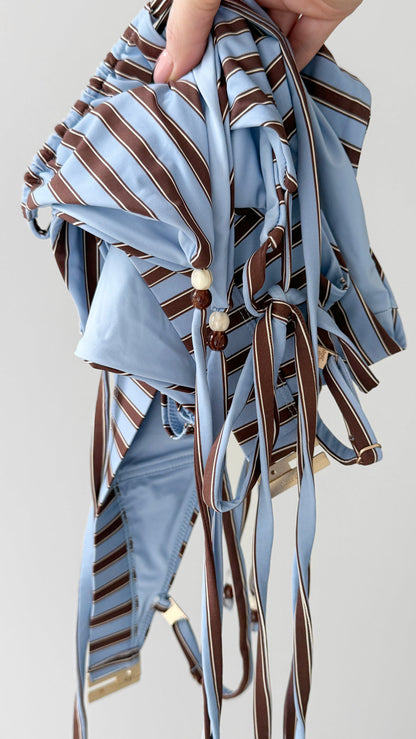 Dear Dylan | High Rise Swim Brief - Riviera Stripe