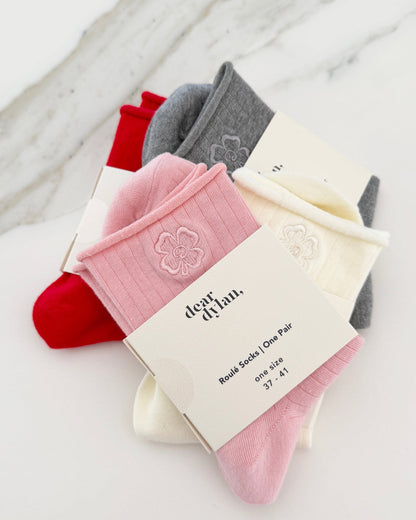 Dear Dylan | Clover Roule Socks - Bubblegum