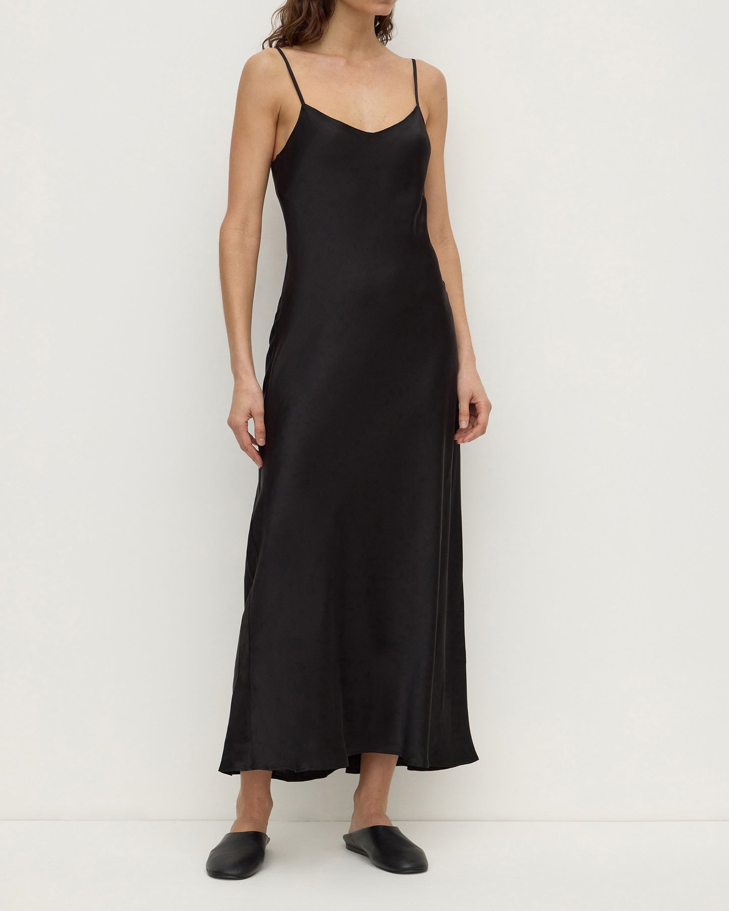 Assembly Label | Pippa Silk Bias Slip Dress - Black