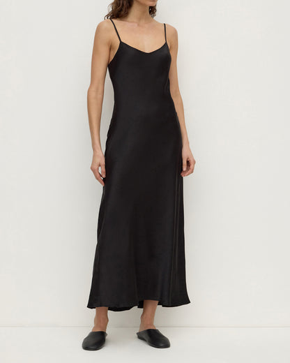 Assembly Label | Pippa Silk Bias Slip Dress - Black