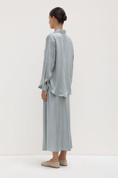Assembly Label | Pippa Silk Long Sleeve Shirt - Cloud