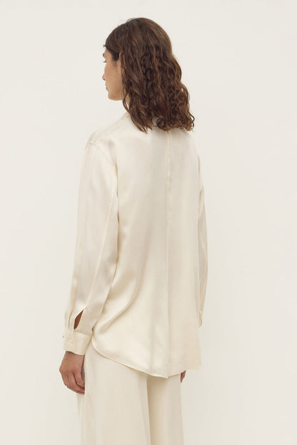 Assembly Label | Pippa Silk Long Sleeve Shirt - Cream