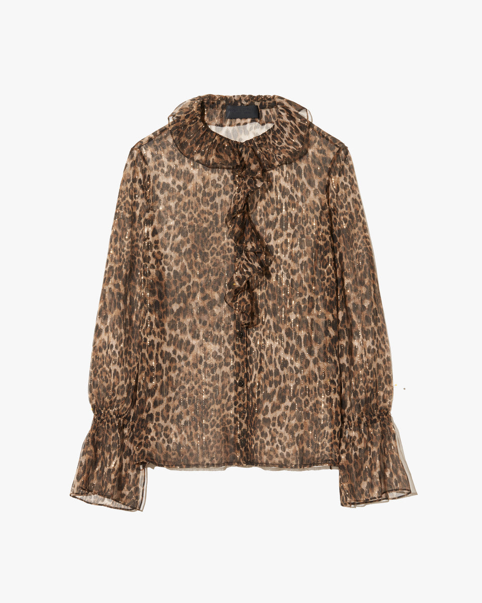 Nili Lotan | Cecily Shirt - Lurex Leopard