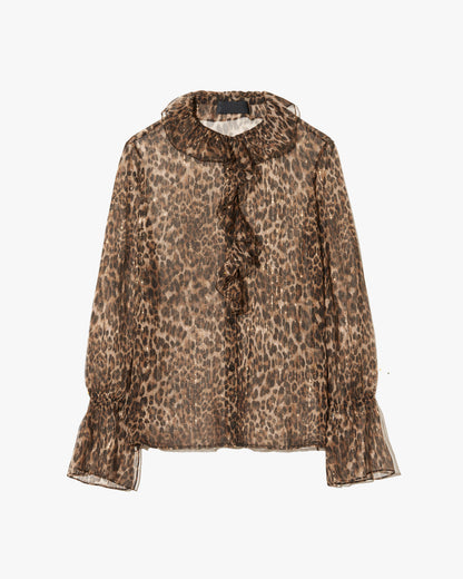 Nili Lotan | Cecily Shirt - Lurex Leopard