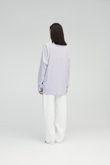 Rebe | Long Sleeve Drop T.Shirt - Powder Lilac