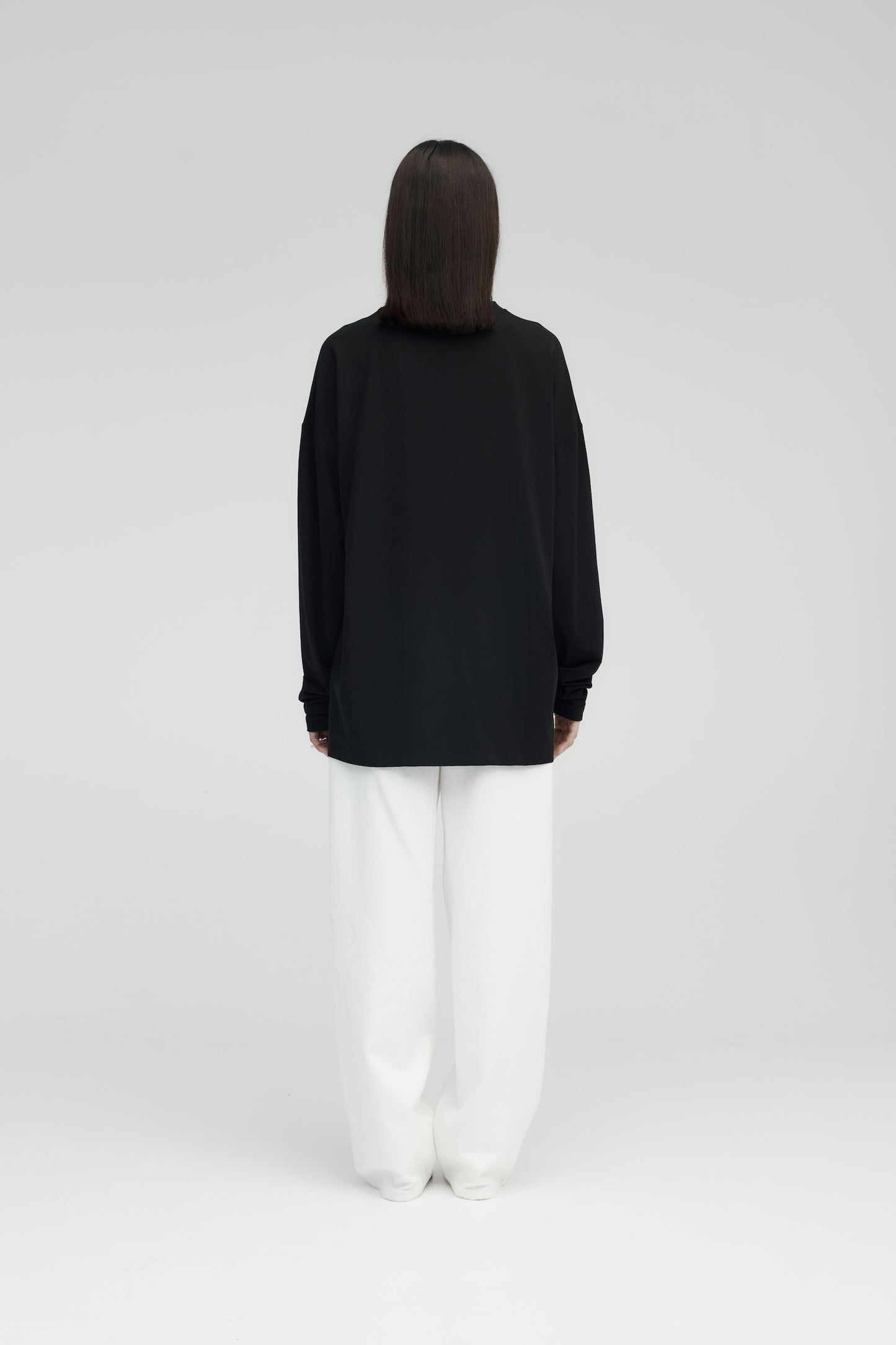 Rebe | Long Sleeve Drop T.Shirt - Black