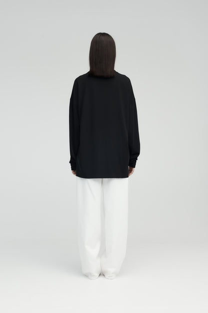 Rebe | Long Sleeve Drop T.Shirt - Black