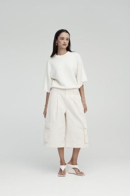Rebe | Convertible Cargo Trouser - Ecru