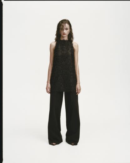 Rebe | Fringed Mini Dress - Black