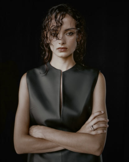 Rebe | Leather Vest - Black