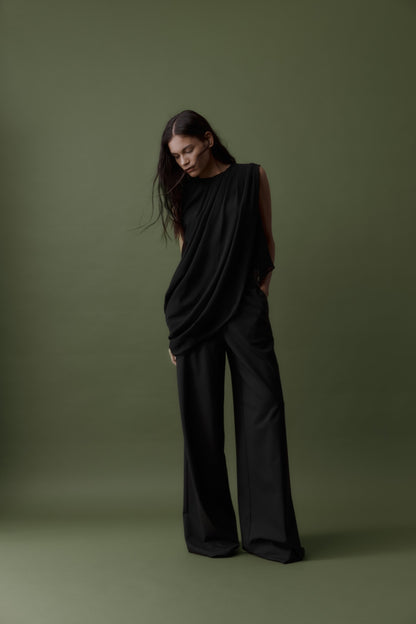 Rebe | Pull On Trouser - Black