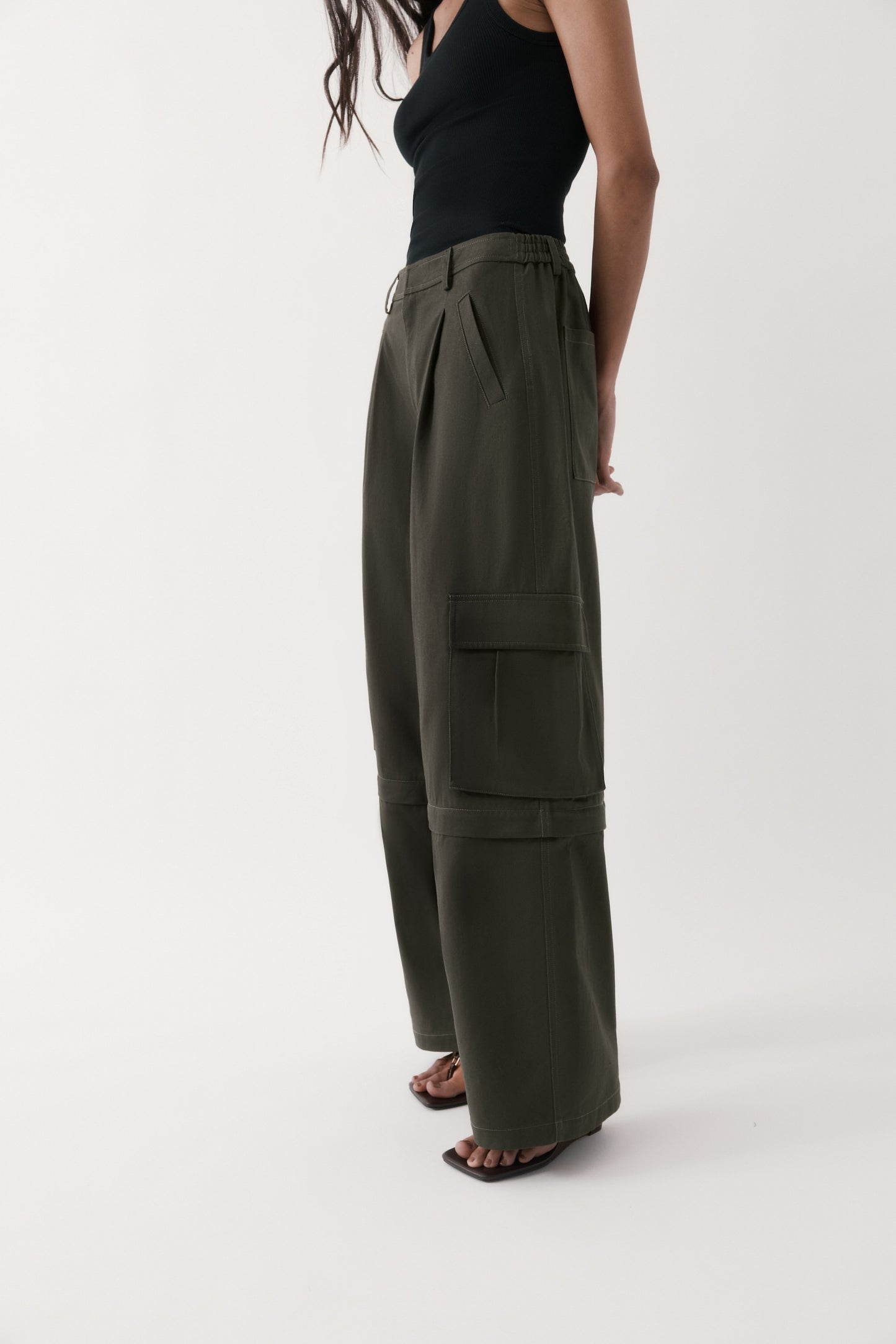 Rebe | Convertible Cargo Trouser - Olive Brown