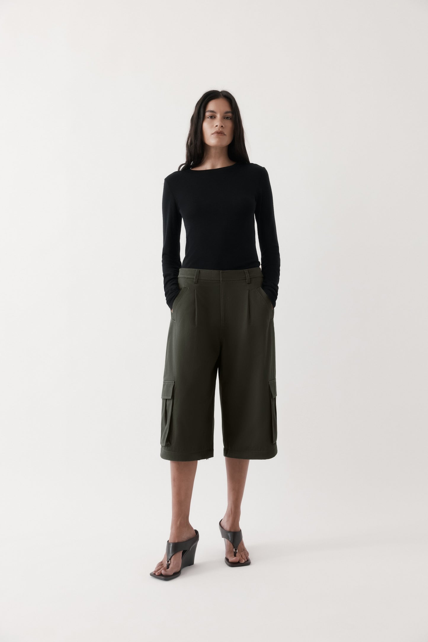 Rebe | Convertible Cargo Trouser - Olive Brown