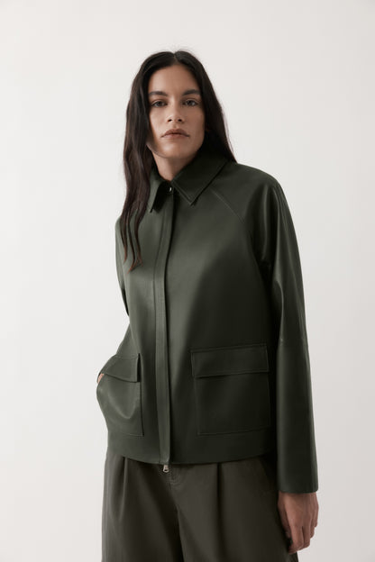 Rebe | Mo Leather Jacket - Olive