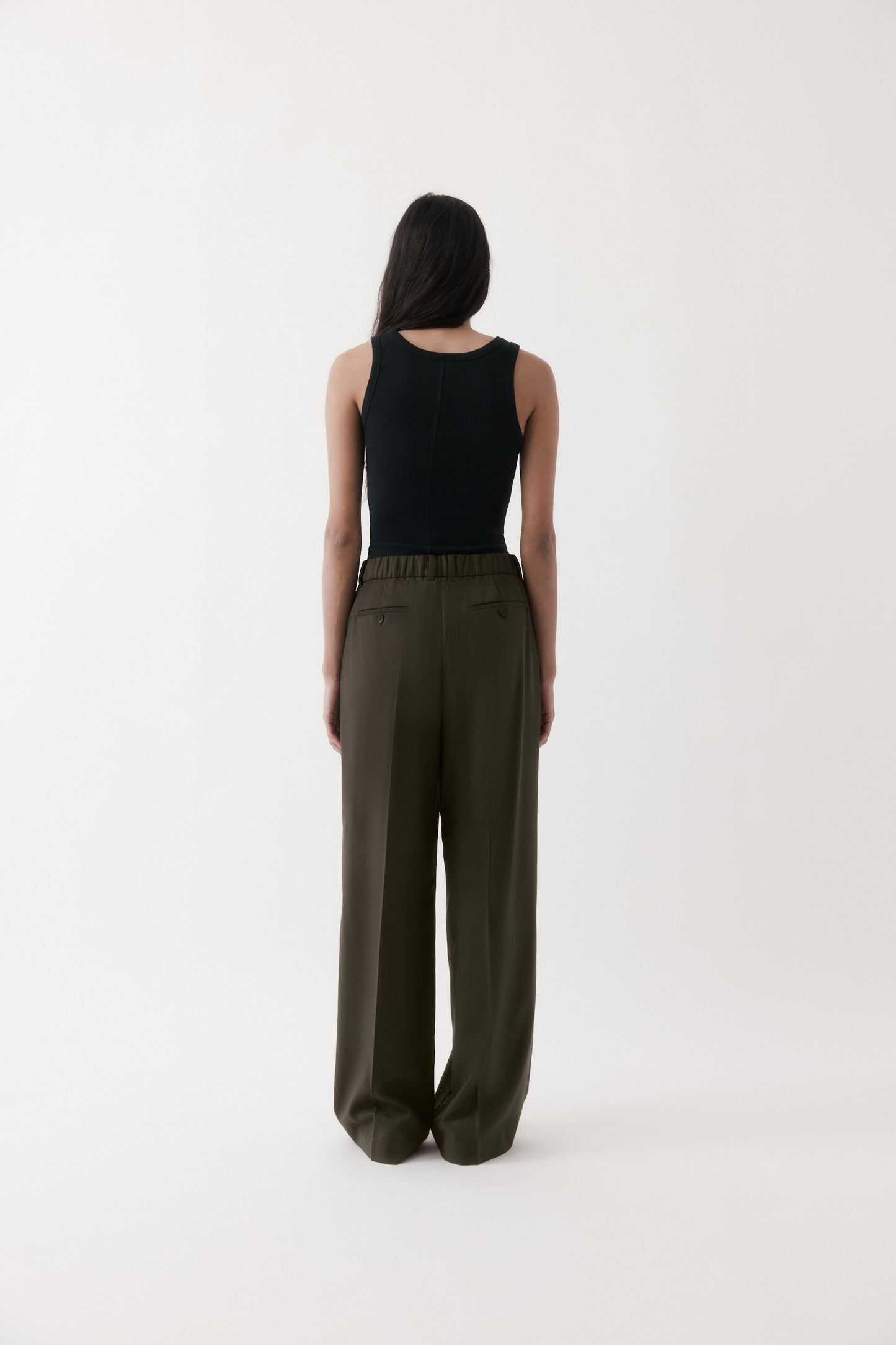 Rebe | Tailored Trouser - Olive Brown