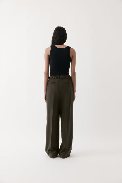 Rebe | Tailored Trouser - Olive Brown