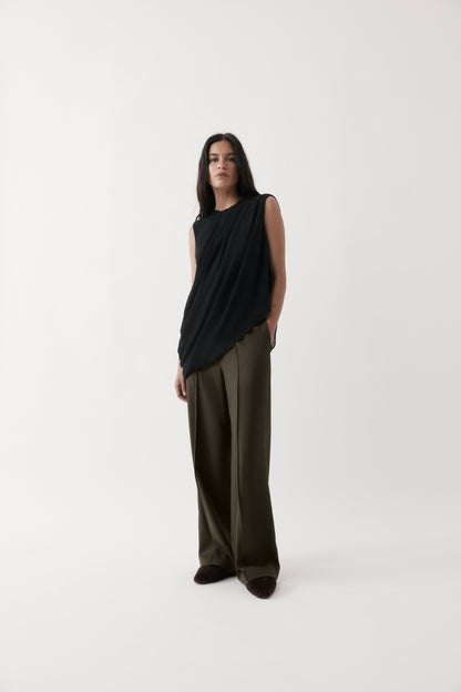 Rebe | Tailored Trouser - Olive Brown