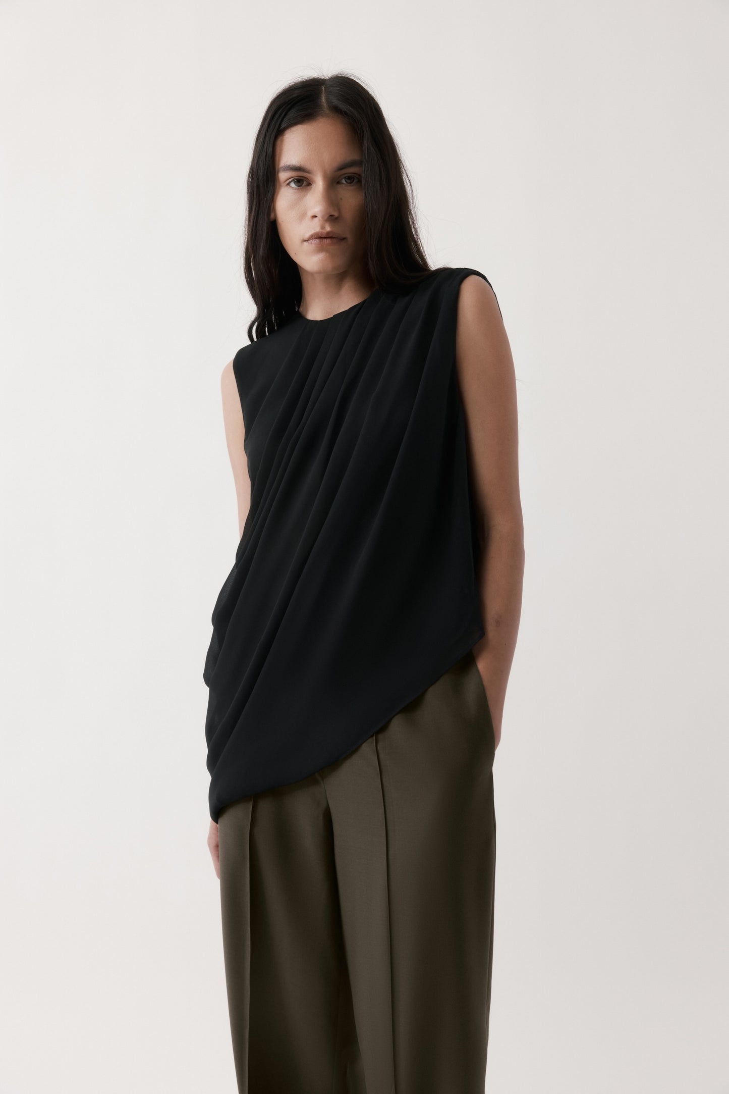 Rebe | Draped Top - Black
