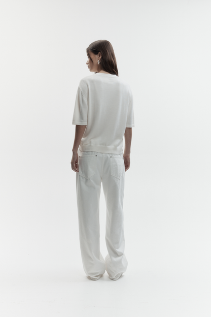 Rebe | Merino T-Shirt - Ivory