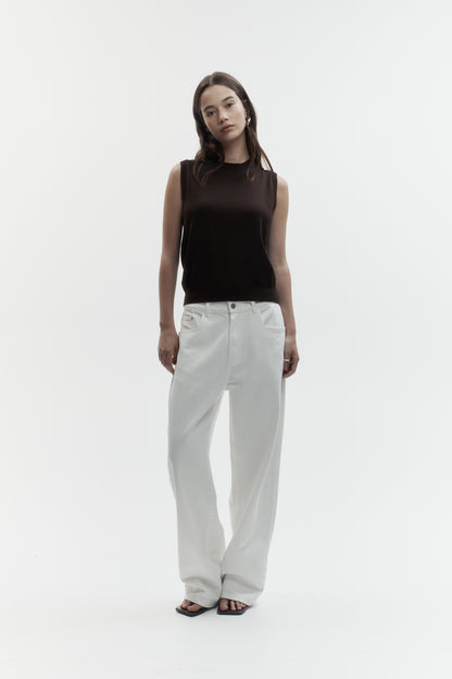 Rebe | Crewneck Vest - Ganache