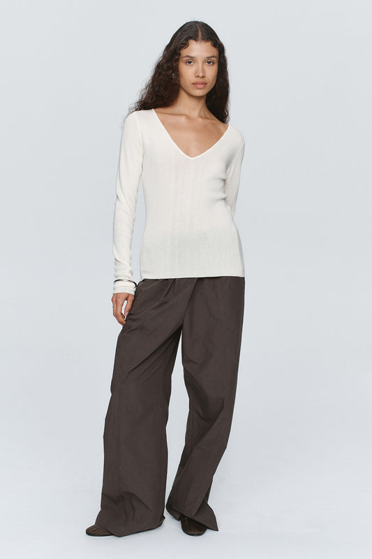 Marle | Reese Top - Ivory/Sangria