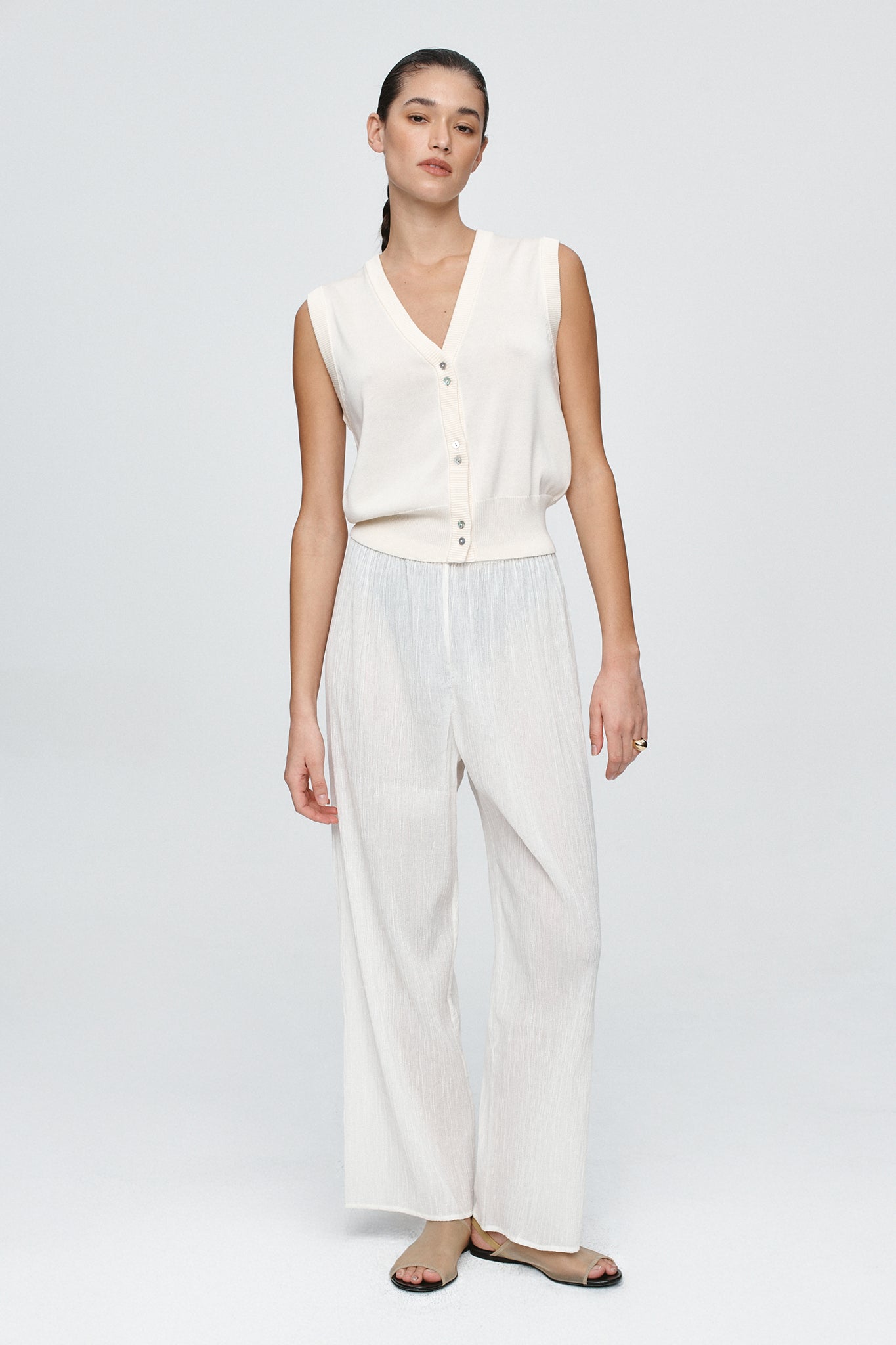 Marle | Renee Pant - Ivory Crinkle