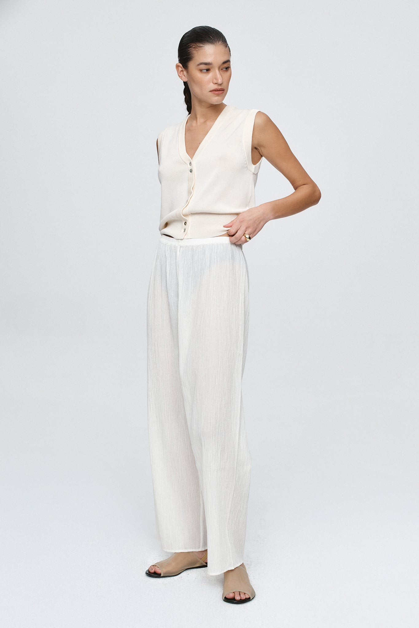 Marle | Renee Pant - Ivory Crinkle