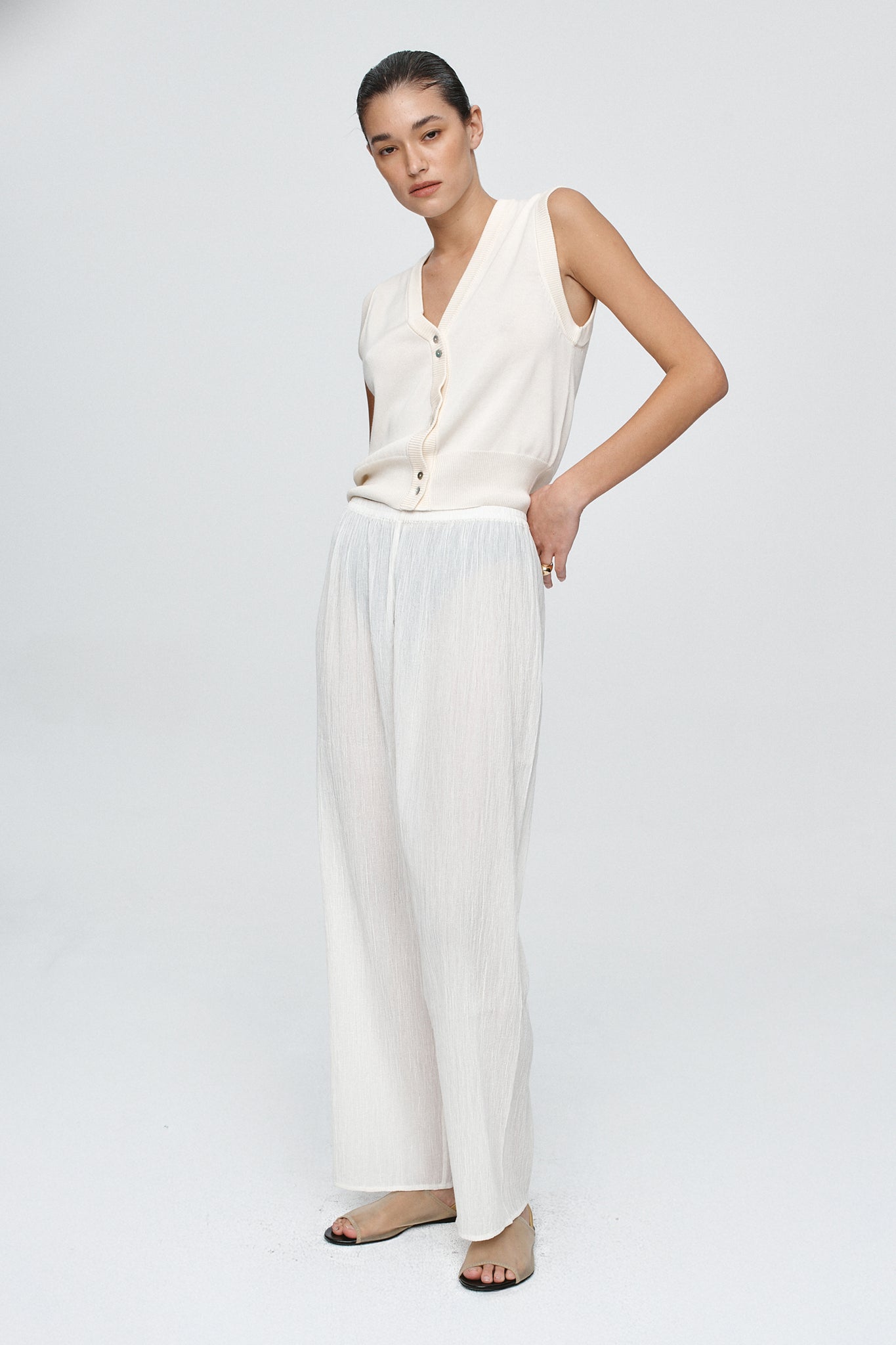 Marle | Renee Pant - Ivory Crinkle