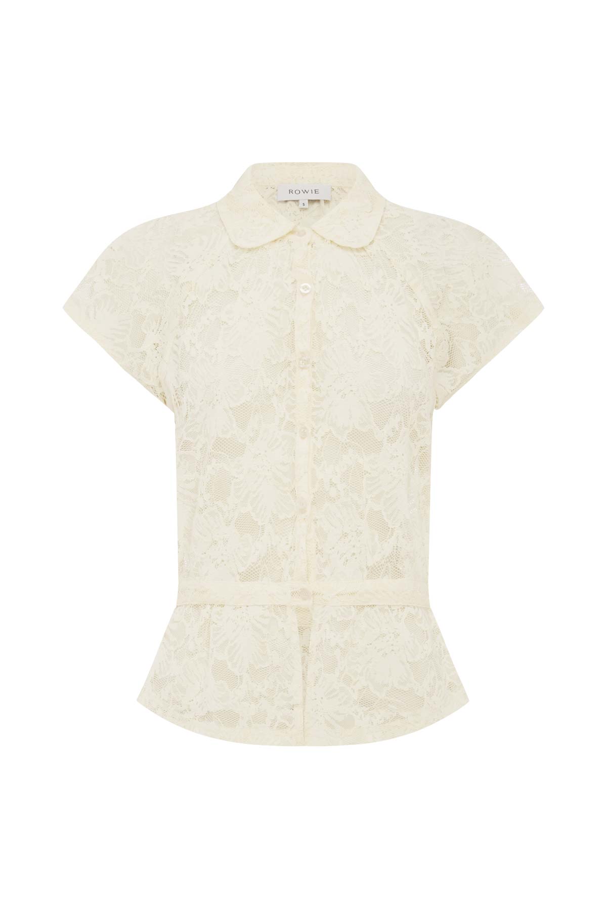 Rowie The Label | Allie Peplum Blouse - Creme Lace