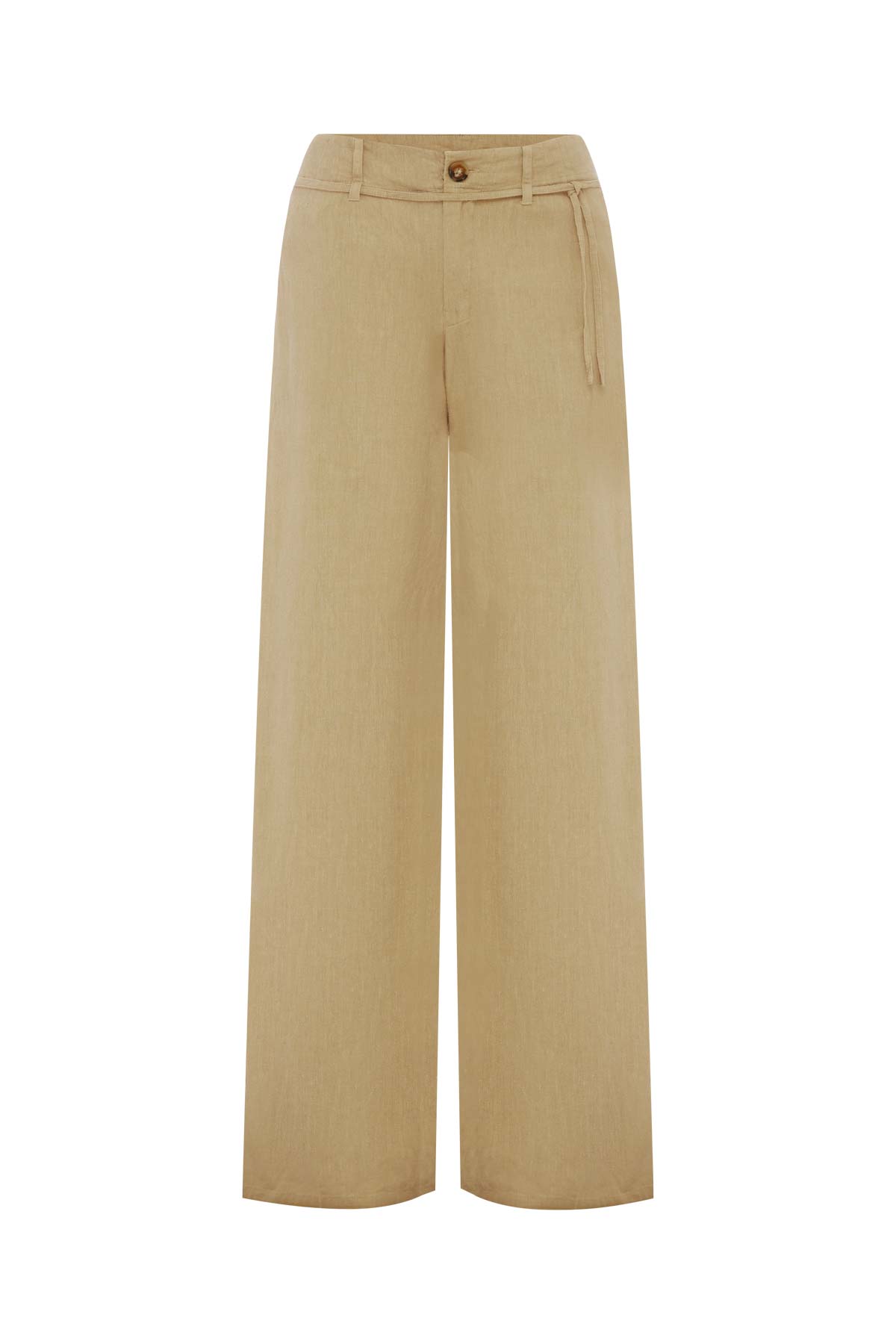 Rowie The Label | Carlotta Linen Curve Pants - Khaki