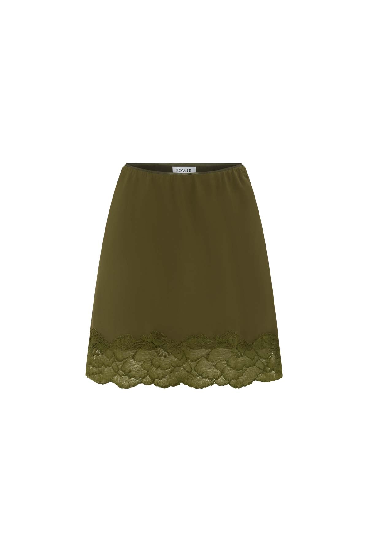 Rowie The Label | Marina Silk Mini Skirt - Olive