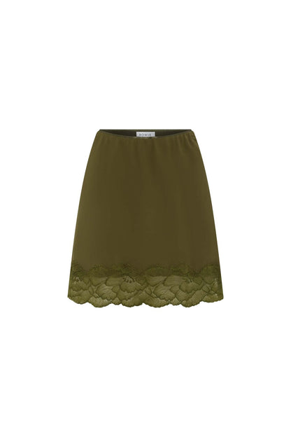 Rowie The Label | Marina Silk Mini Skirt - Olive
